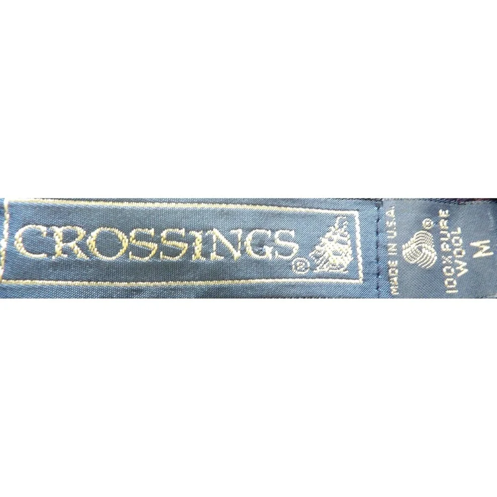 VTG Crossings Geometric Checkerboard Sweater Men L Made in USA 90s Knit Pullover
